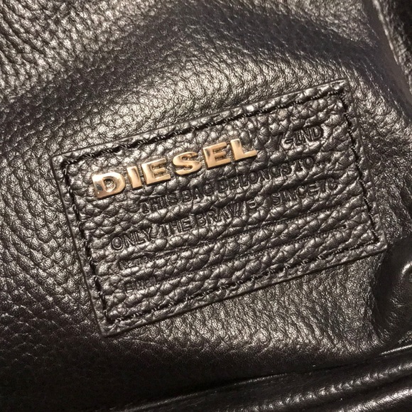 NWT Diesel Black Leather with Gold Studs Backpack - Picture 7 of 10